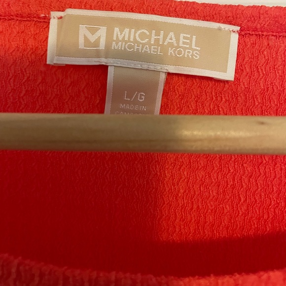 MICHAEL Michael Kors Crinkle Crepe Flutter Sleeve Midi Dress Sz Large EUC - Picture 2 of 5